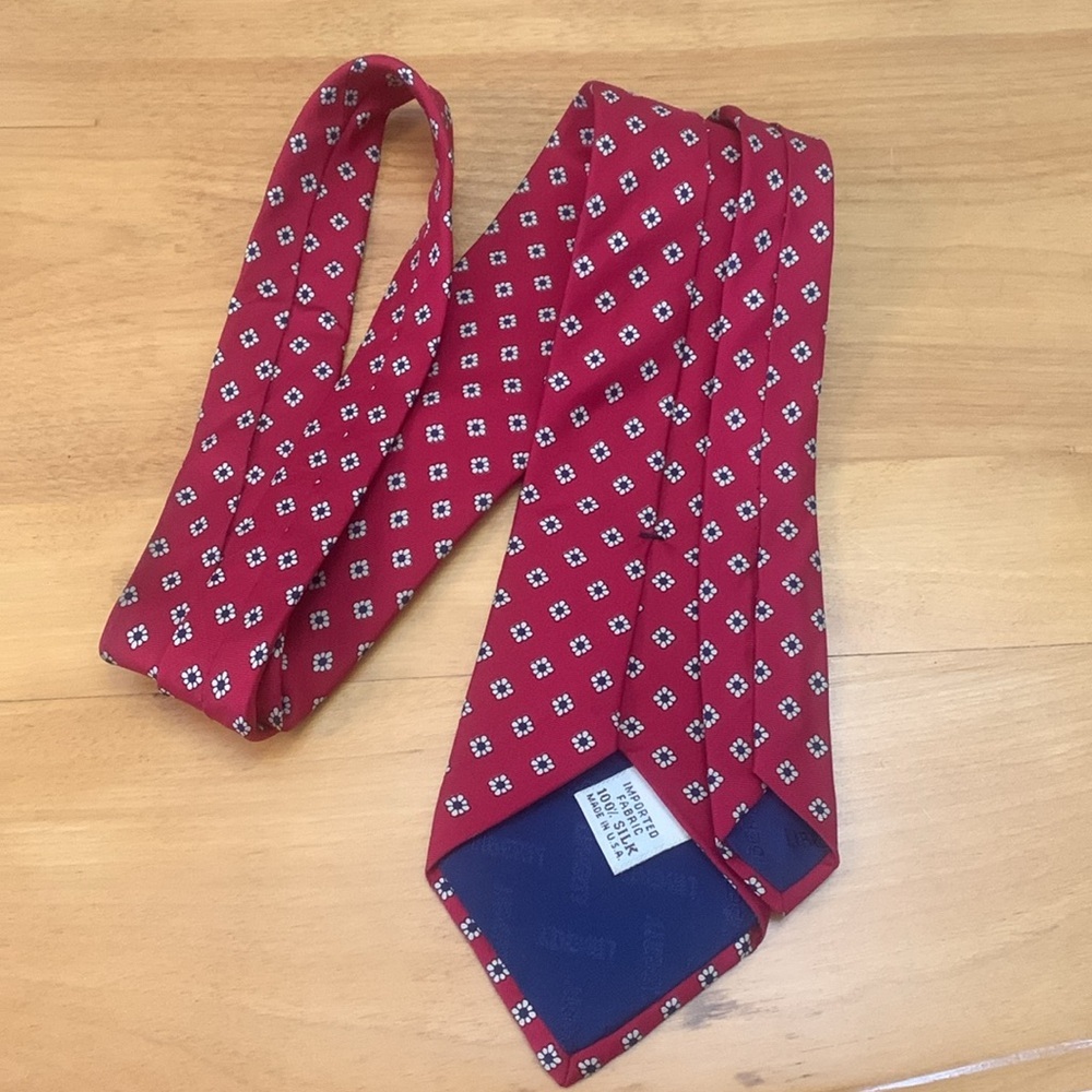 Liberty Vintage 100% Silk Tie Made in USA Red White Blue VGUC 59" - Picture 2 of 9
